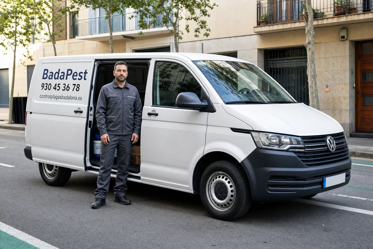 Furgoneta de BadaPest, empresa de control de plagas en Badalona